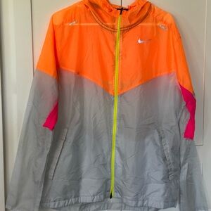 Nike Running Orange and Gray Windbreaker Jacket